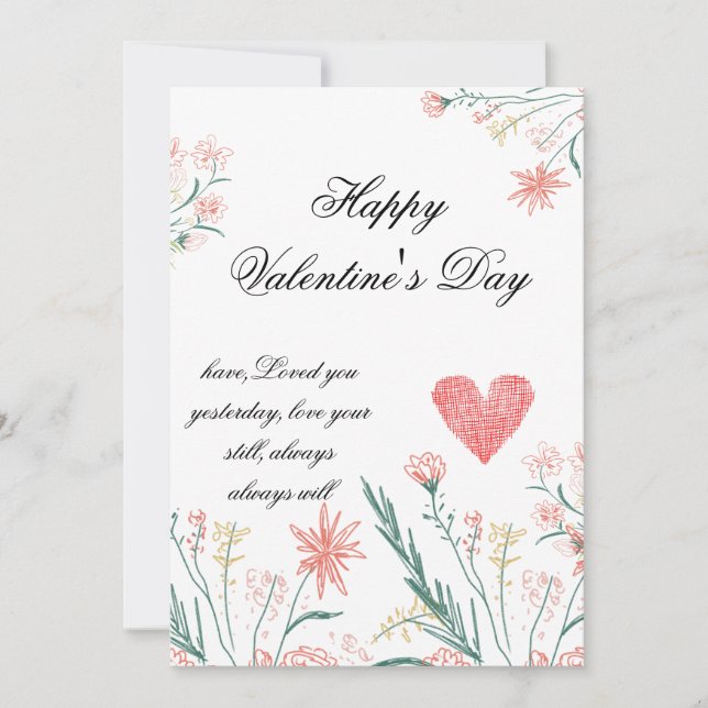 Cartão de Dia do Namorados Elegante - (Frente)