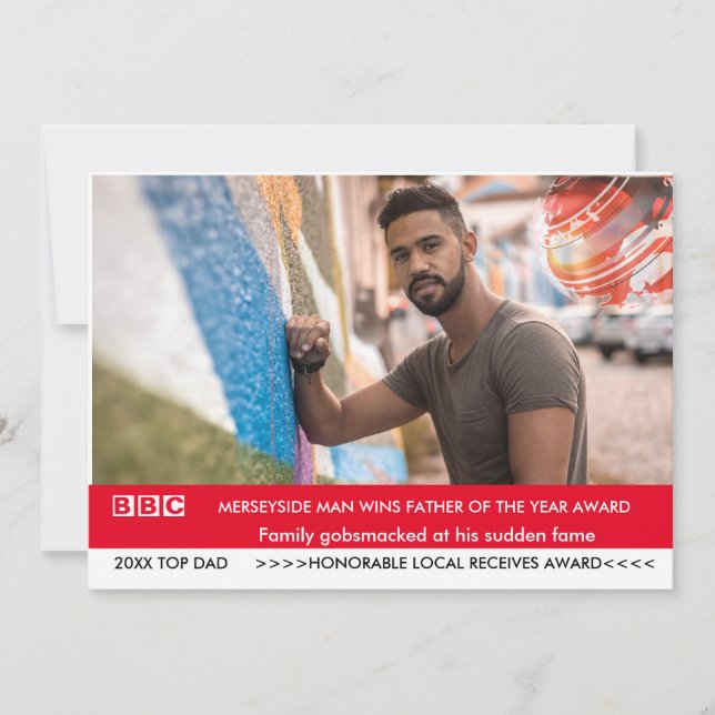 Cartão de Dia do Pai Engraçado 🎉 Notícias Falsas  (Frente)