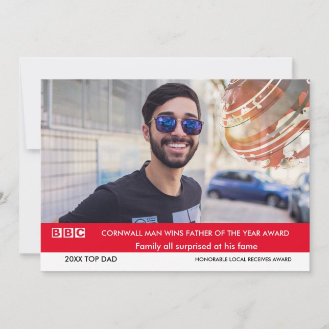 Cartão de Dia do Pai Engraçado 🎉 Notícias Falso d (Frente)