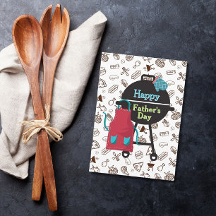 Cartão de Dia do Pai Grill com Tema de CHURRASCO D