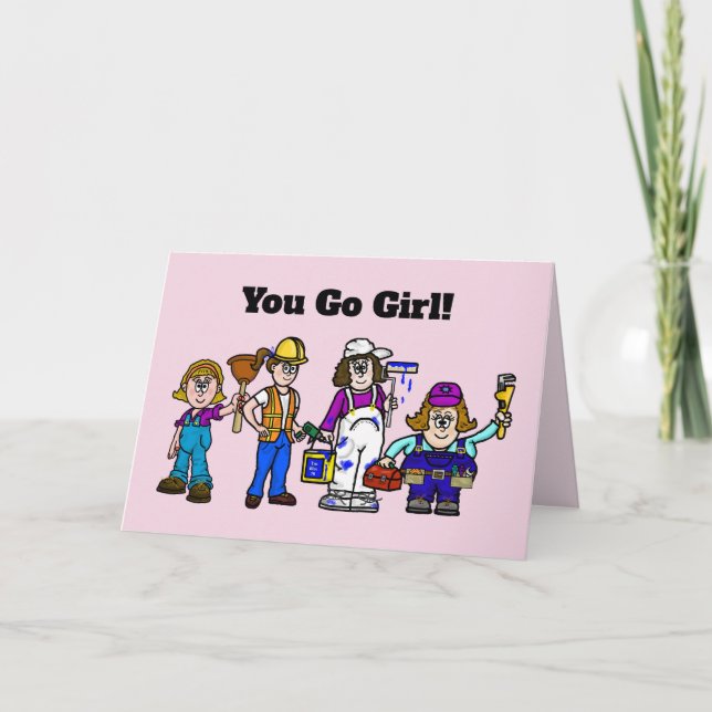 Cartão de Dia do Trabalhador para Mulheres ou Mulh (Frente)