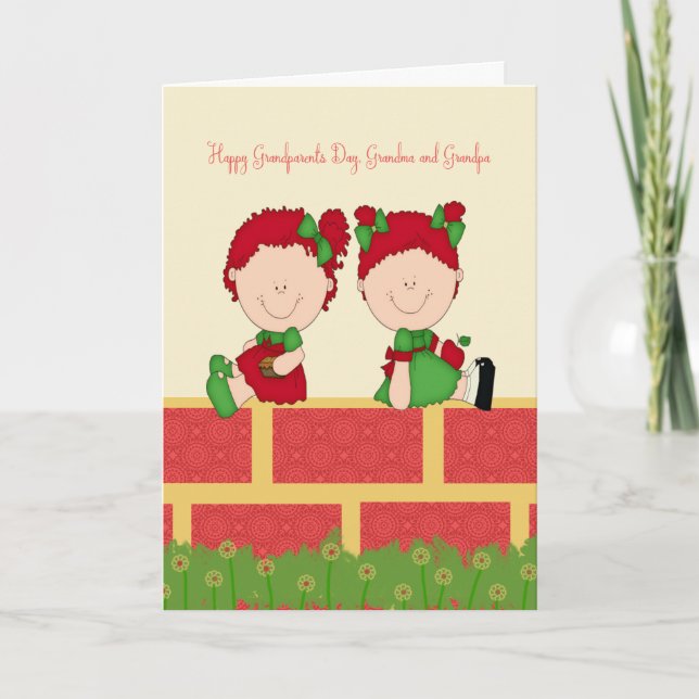 Cartão de Dia dos Avós de Gêmeos (Frente)