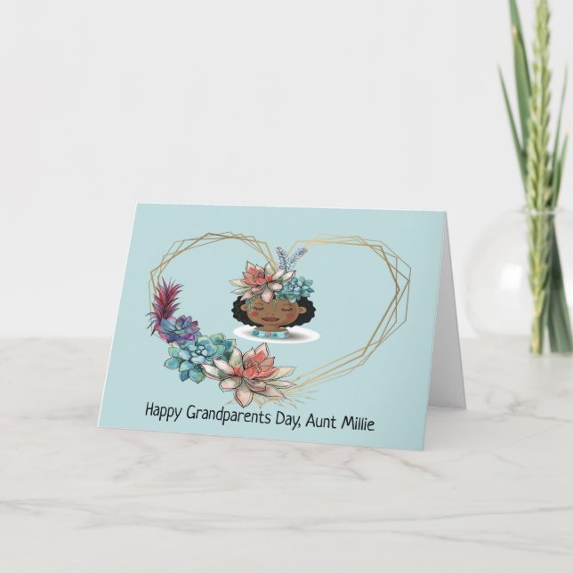 Cartão de Dia dos Avós para a Tia Negra (Frente)