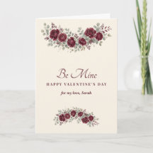 Cartão de Dia dos Namorados Burgundy Rose Be Mine