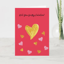 Cartão de Dia dos Namorados com Corações Vermelhos