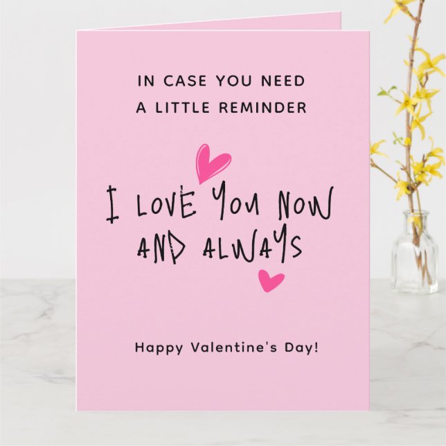 Cartão de Dia dos Namorados com Letra Moderna Mini (Flor Amarela)