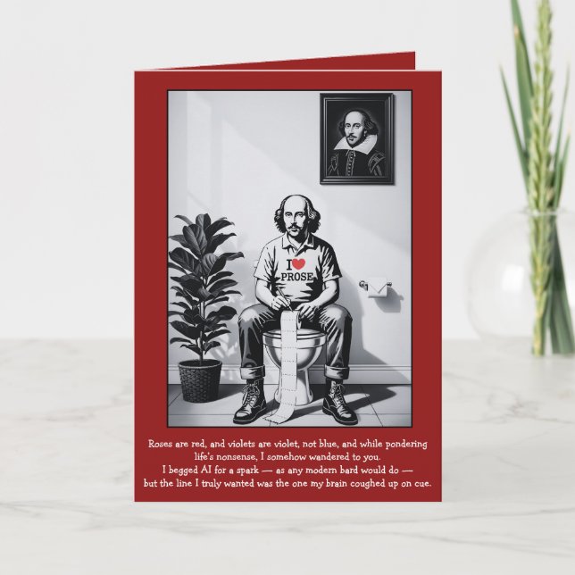 Cartão de Dia dos Namorados com poema engraçado (Frente)