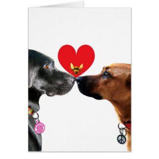 Cartão de Dia dos Namorados de Amor de Cachorrinho