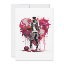 Cartão de Dia dos Namorados de Basquetebol