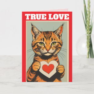 CARTÃO DE DIA DOS NAMORADOS DO GATO DE AMOR VERDAD