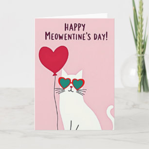 Cartão de dia dos namorados do gato Feliz Meowenti