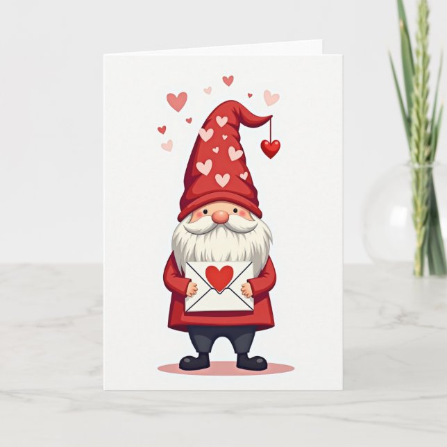Cartão de Dia dos Namorados do Gnome Fofo (Frente)