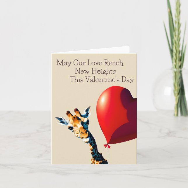 Cartão de Dia dos Namorados Engraçado da Girafa Fo (Frente)