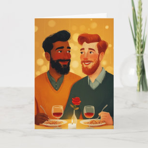 Cartão de Dia dos Namorados Gay — Dois Homens, Ros