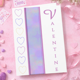 Cartão de Dia dos Namorados Pastel Elegante Coraçõ