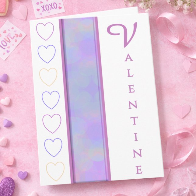 Cartão de Dia dos Namorados Pastel Elegante Coraçõ (This pastel Valentine card is all about charm girly, romantic, and perfect for gifting with sweets.)