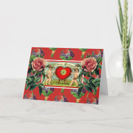 CARTÃO DE DIA DOS NAMORADOS RETRO CUPIDO Dobrado