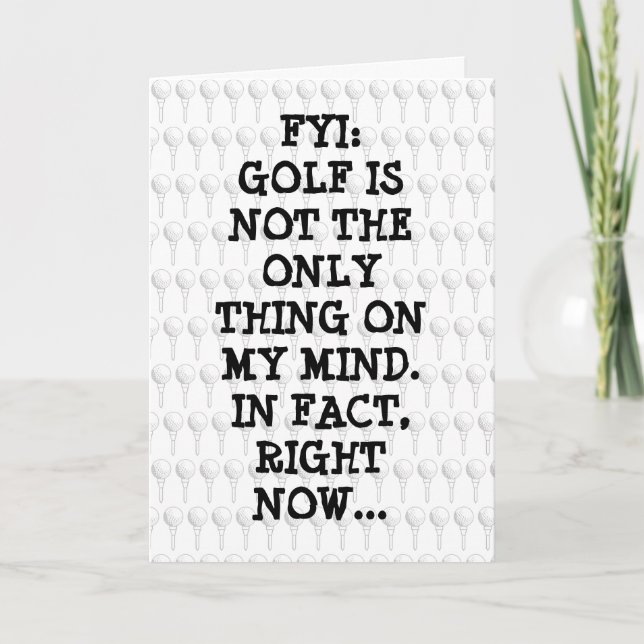 Cartão de Dia dos Namorados Romântico de Golfe Div (Frente)