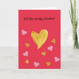 Cartão de Dia dos Namorados Vermelho com Corações