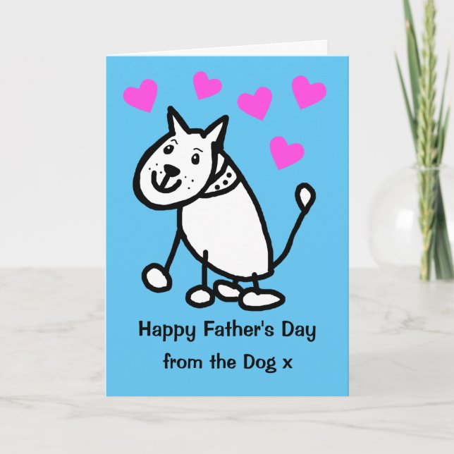Cartão de Dia dos Pais de Cachorro Fofo (Frente)