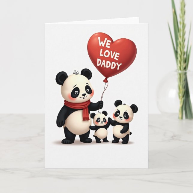 Cartão de Dia dos Pais do Papai Panda (Frente)