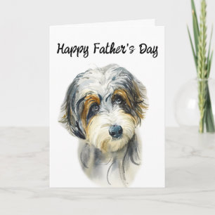 Cartão de Dia dos Pais Editável Aussie Doodle Dog 