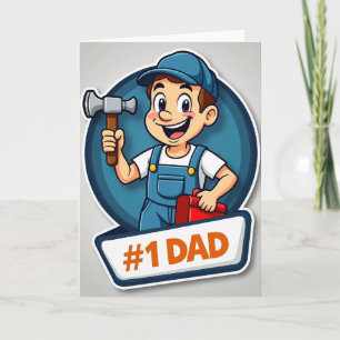 Cartão de Dia dos Pais Herói de Desenho Animado