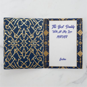 Cartão de Dia dos Pais Luxuoso - Azul Escuro e Dou
