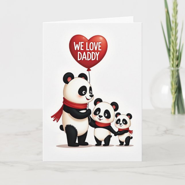 Cartão de Dia dos Pais Panda Feliz (Frente)
