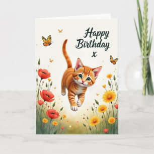 Cartão de Dia Feliz do Gatinho Listrado