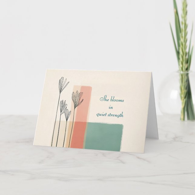 Cartão de Dia Floral Minimalista - Bloomia 2 (Frente)