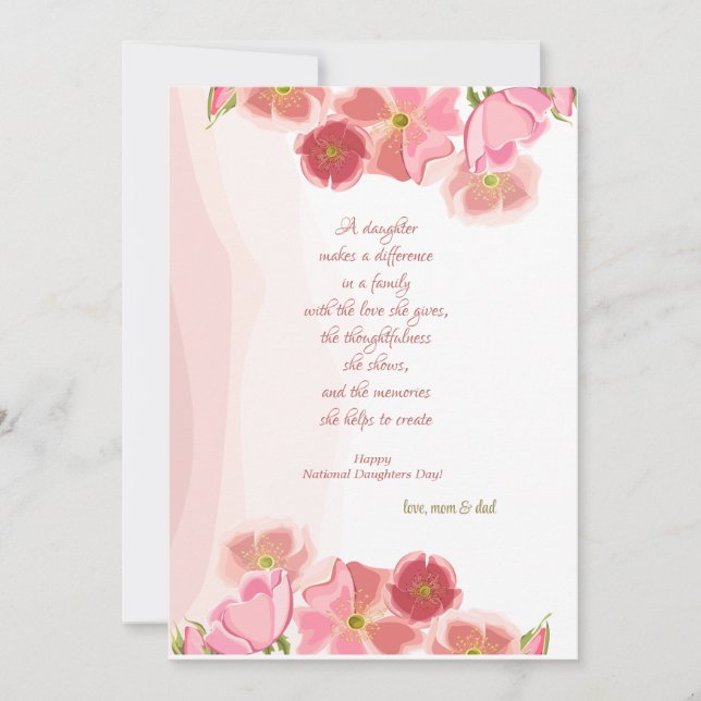 Cartão de Dia Nacional das Filhas Coral (Frente)