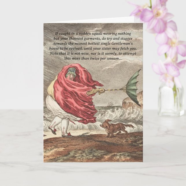 Cartão de Dicas de Romance Engraçado de Jane Auste (Orquídea)