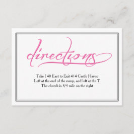 Cartão de Direções de Casamento com Caligrafia Ros