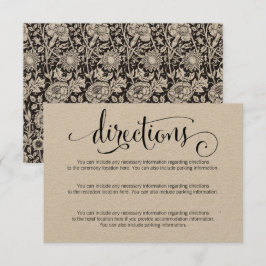 Cartão de Direções de Casamento Rústico Moderno Nó