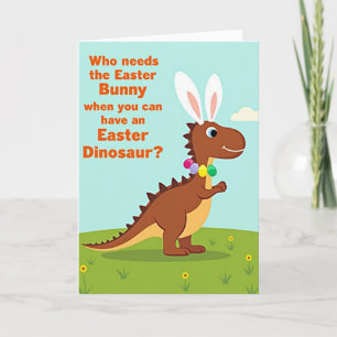 Cartão de Diversão de Dinossauro de Páscoa