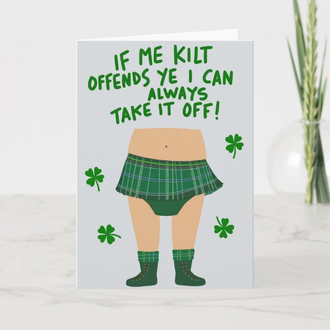 Cartão de Diversão Humor Kilt (Frente)