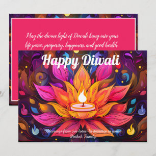 Cartão de Diwali do Lótus Celestial