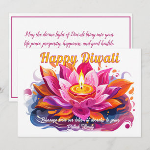 Cartão de Diwali Sonhos de Diya Personalizável