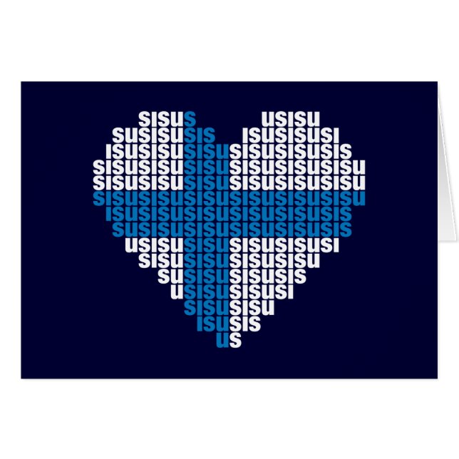 Cartão de dobramento do coração de Sisu (Frente Horizontal)