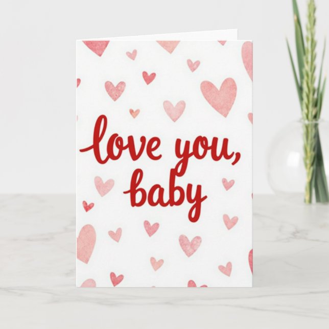Cartão de Doces Corações Amor Você Bebê (Frente)