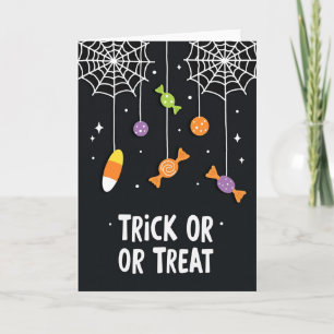 Cartão de Doces de Truque ou Tratamento