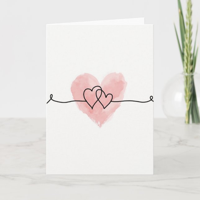 Cartão de Dois Corações Um Amor (Frente)