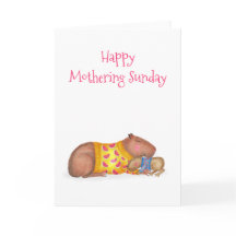 Cartão de Domingo de Boca-branca e bebê Mothering