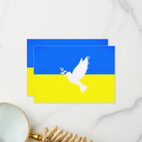 Cartão de Dove de Paz com Bandeira da Ucrânia - Li