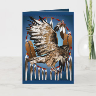 Cartão de Dreamcatcher do falcão do vôo