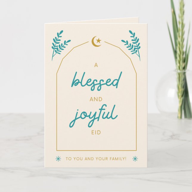 Cartão de Eid Moderno Cudo Personalizado (Frente)