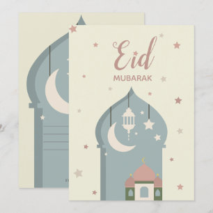 Cartão de Eid Mubarak para o ajustado do al do ei