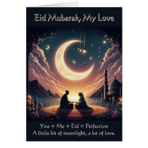 Cartão de Eid Romântico Bonito - Eu e Você - Amor