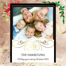 Cartão de Elegância Monocromática, preto e branco,